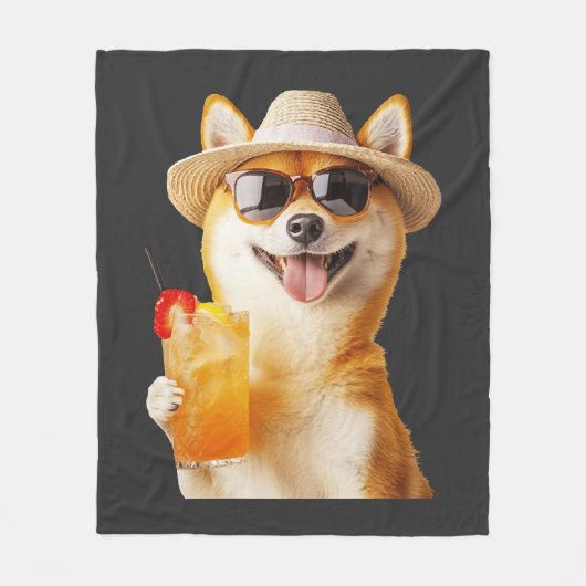 柴犬 フリースブランケット (正面)