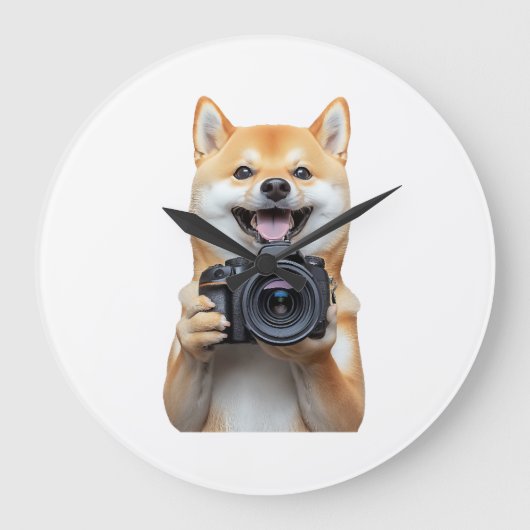 柴犬 ラージ壁時計 (正面)