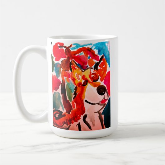 柴犬 桜 日本の花 コーヒーマグカップ (左)