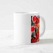 柴犬 桜 日本の花 ジャンボコーヒーマグカップ (正面右)