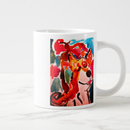柴犬 桜 日本の花 ジャンボコーヒーマグカップ