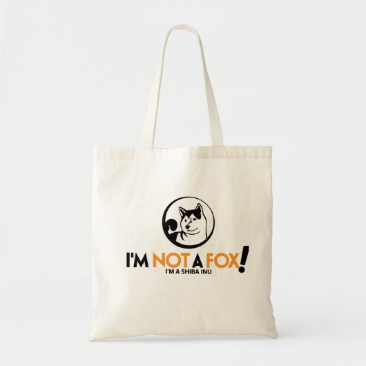 柴犬: 私はキツネのトートバックではないです トートバッグ (正面)