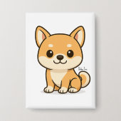 柴犬 缶バッジ (正面)