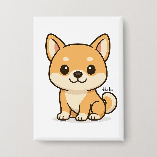 柴犬 缶バッジ (正面)