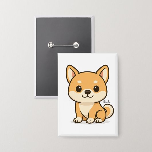 柴犬 缶バッジ (正面/裏面)