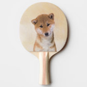 柴犬（赤）絵画のオリジナルドッグアート 卓球ラケット (裏面)