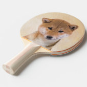 柴犬（赤）絵画のオリジナルドッグアート 卓球ラケット (正面アングル)