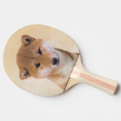 柴犬（赤）絵画のオリジナルドッグアート 卓球ラケット (横)