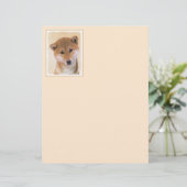 柴犬(赤)絵画ズ – オリジナルドッグアート (スタンド正面)