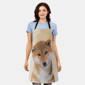 柴犬（赤）絵画ズ – オリジナルドッグアート エプロン (着用した状態)