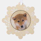 柴犬（赤）絵画ズ – オリジナルドッグアート オーナメントカード (正面)