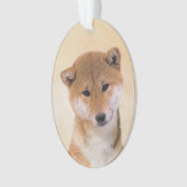 柴犬（赤）絵画ズ – オリジナルドッグアート オーナメント (正面)
