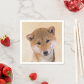 柴犬(赤)絵画ズ – オリジナルドッグアート スタンダードカクテルナプキン (インサイチュ)