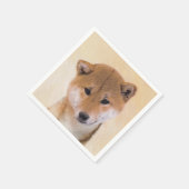 柴犬(赤)絵画ズ – オリジナルドッグアート スタンダードカクテルナプキン (角)