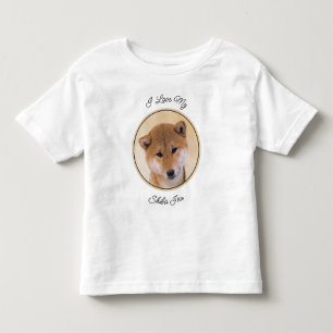 柴犬(赤)絵画ズ – オリジナルドッグアート トドラーTシャツ