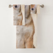 柴犬(赤)絵画ズ – オリジナルドッグアート バスタオルセット (インサイチュ)