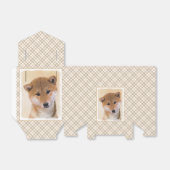 柴犬（赤）絵画ズ – オリジナルドッグアート フェイバーボックス (折り畳みなし)