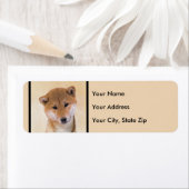 柴犬（赤）絵画ズ – オリジナルドッグアート ラベル (インサイチュ)