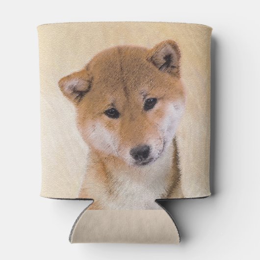 柴犬(赤)絵画ズ – オリジナルドッグアート 缶クーラー (裏面)