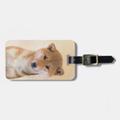 柴犬（赤）絵画 -オリジナルドッグアート ラゲッジタグ (正面横)