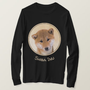 柴犬(赤)絵画 -オリジナルドッグアート Tシャツ
