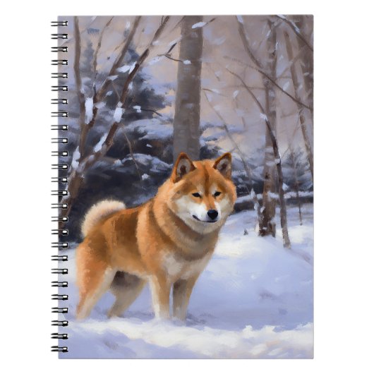 柴犬 雪が降るよ クリスマス ノートブック (正面)