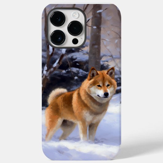 柴犬 雪が降るよ クリスマス Case-Mate iPhoneケース (裏面)