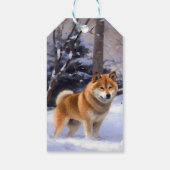 柴犬 雪だね クリスマス ギフトタグ (裏面)