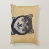 柴犬（黒とタン）絵画ズ – Dog Art アクセントクッション (裏面(縦))