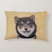 柴犬（黒とタン）絵画ズ – Dog Art アクセントクッション (裏面)