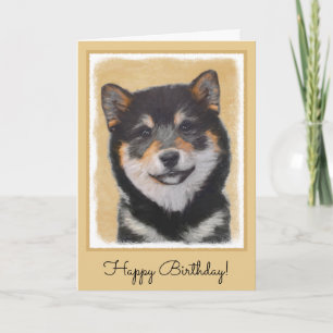 柴犬(黒とタン)絵画ズ – Dog Art カード