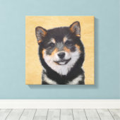 柴犬(黒とタン)絵画ズ – Dog Art キャンバスプリント (インサイチュ (ウッドフロア))