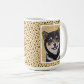 柴犬（黒とタン）絵画ズ – Dog Art コーヒーマグカップ (正面右)