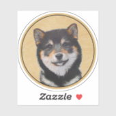 柴犬(黒とタン)絵画ズ – Dog Art シール (シート)