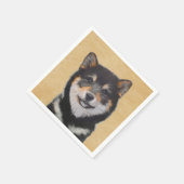 柴犬(黒とタン)絵画ズ – Dog Art スタンダードカクテルナプキン (角)