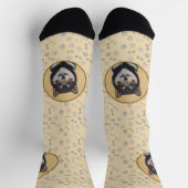 柴犬（黒とタン）絵画ズ – Dog Art ソックス (上部)