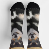 柴犬(黒とタン)絵画ズ – Dog Art ソックス (上部)