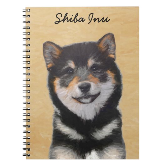 柴犬(黒とタン)絵画ズ – Dog Art ノートブック (正面)