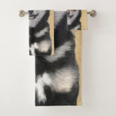 柴犬（黒とタン）絵画ズ – Dog Art バスタオルセット (インサイチュ)