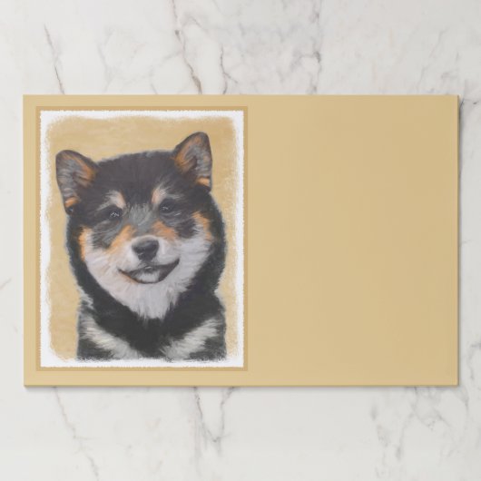 柴犬(黒とタン)絵画ズ – Dog Art ペーパーパッド (正面)
