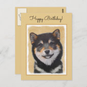 柴犬(黒とタン)絵画ズ – Dog Art ポストカード (正面/裏面)