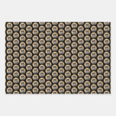 柴犬(黒とタン)絵画ズ – Dog Art ラッピングペーパーシート (正面3)