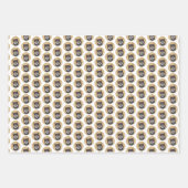 柴犬(黒とタン)絵画ズ – Dog Art ラッピングペーパーシート (正面2)