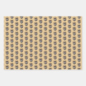 柴犬(黒とタン)絵画ズ – Dog Art ラッピングペーパーシート (正面)