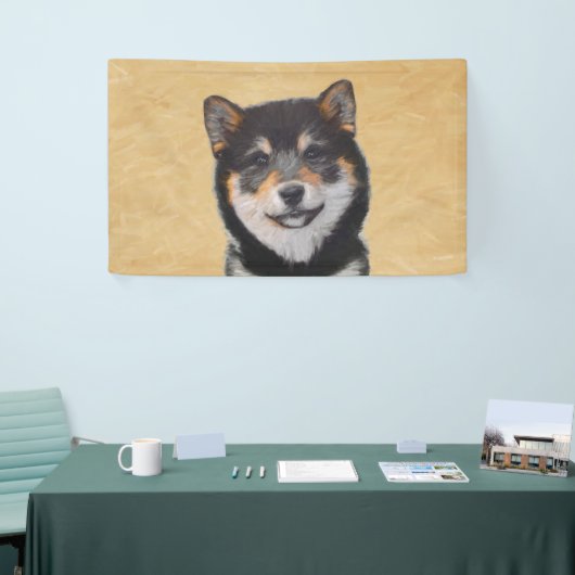 柴犬(黒とタン)絵画ズ – Dog Art 横断幕 (トレードショー)