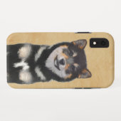 柴犬(黒とタン)絵画ズ – Dog Art Case-Mate iPhoneケース (裏面(横))