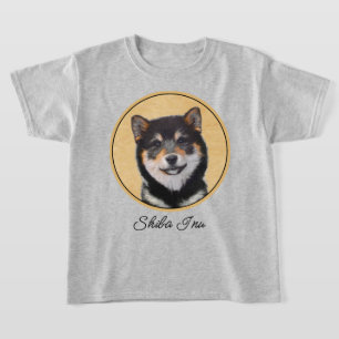 柴犬(黒とタン)絵画ズ – Dog Art Tシャツ