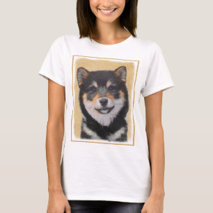 柴犬(黒とタン)絵画ズ – Dog Art Tシャツ