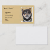 柴犬（黒と丹）絵画：ドッグアート 名刺 (正面/裏面)