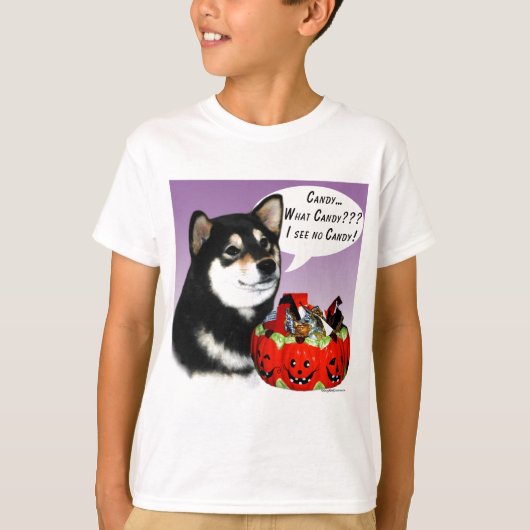 柴犬(blk)ハロウィーンキャンディ tシャツ (正面)